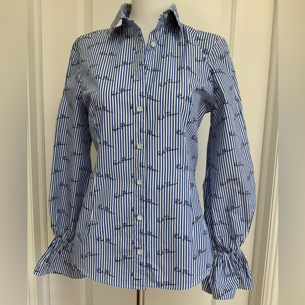 Brooks Brothers Cotton Ruffle Sleeves Shirt
